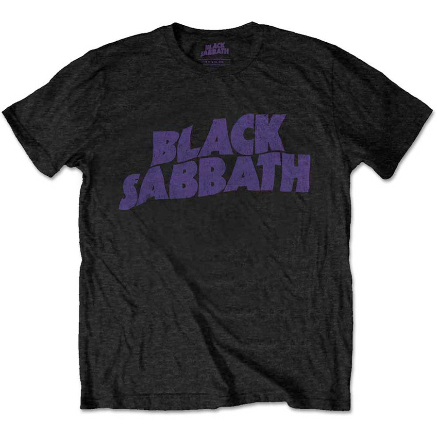 Black Sabbath - Vintage Wavy Logo  - Black t-shirt