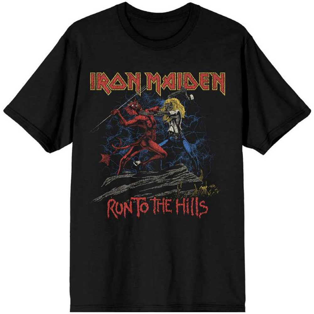 Iron Maiden - NOB-Run To The Hills Distress - Black T-shirt