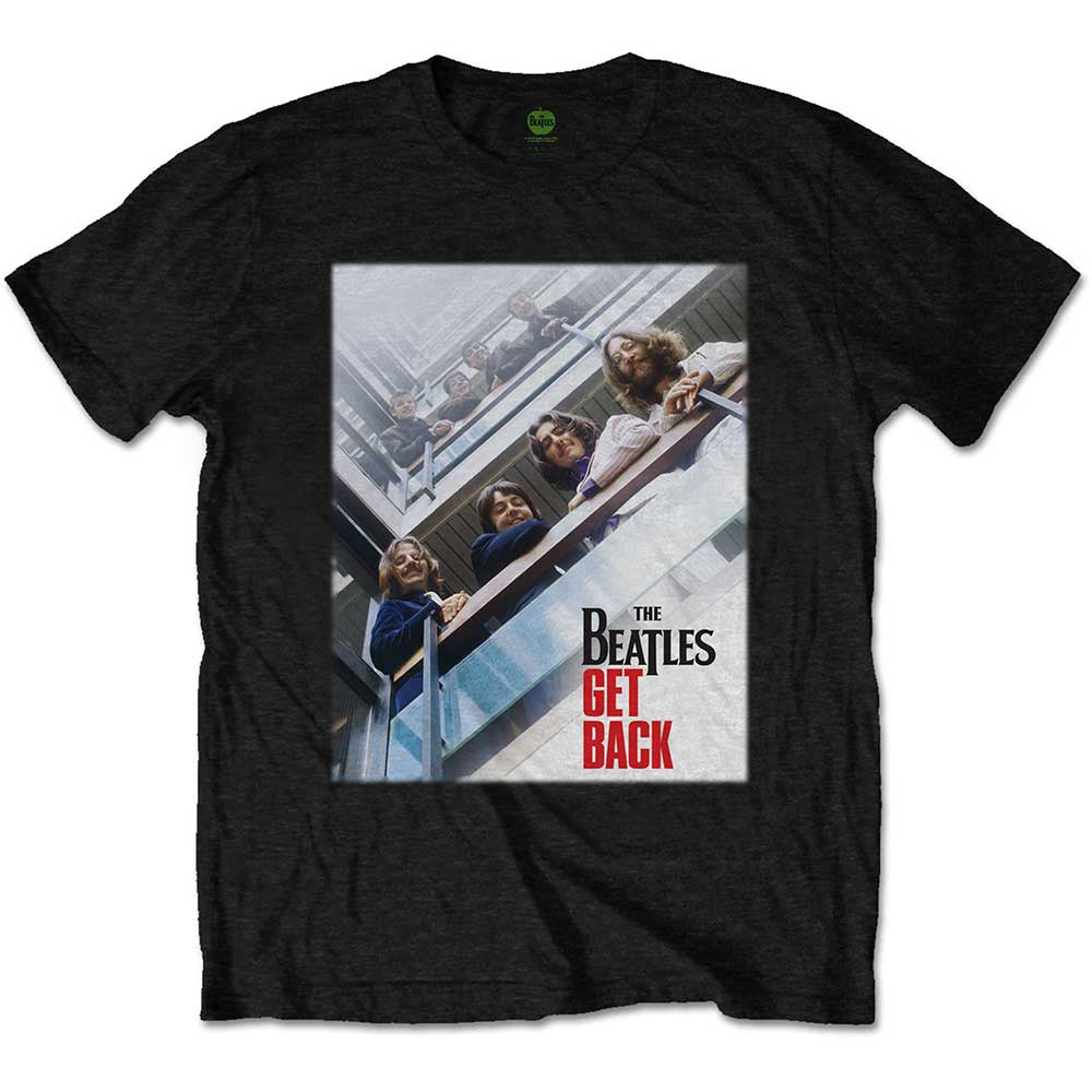 The Beatles - Get Back Poster -Black T-shirt