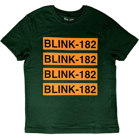 Blink 182 - Logo Repeat - Green T-shirt