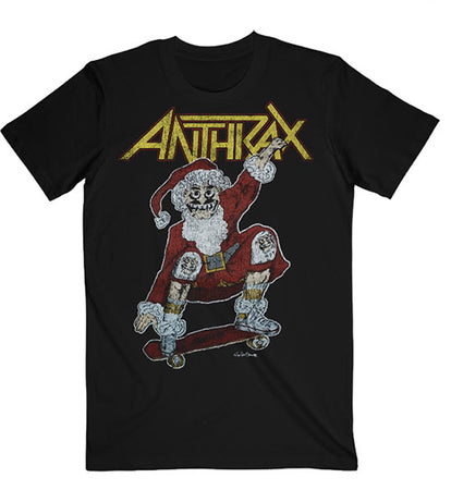 Anthrax - Vintage Christmas with  Backprint - Black T-shirt