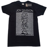 Joy Division - Unknown Pleasures-White On Black - Black T-shirt