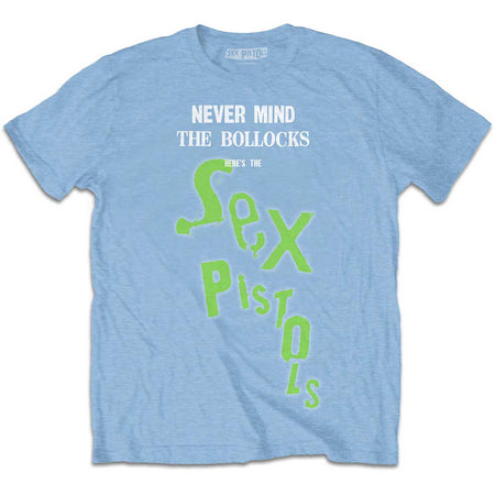 Sex Pistols -Drop Logo-Never Mind The Bollocks - Light Blue T-shirt