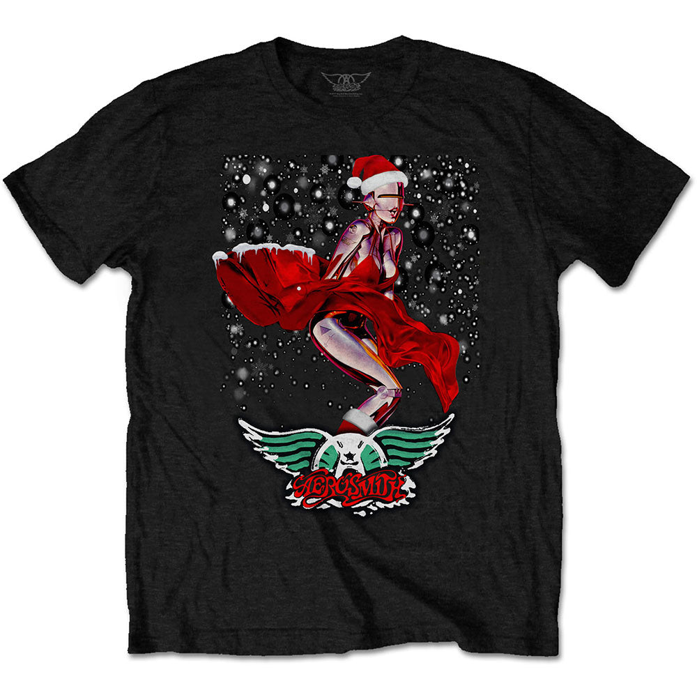 Aerosmith - Robo Santa - Black T-shirt
