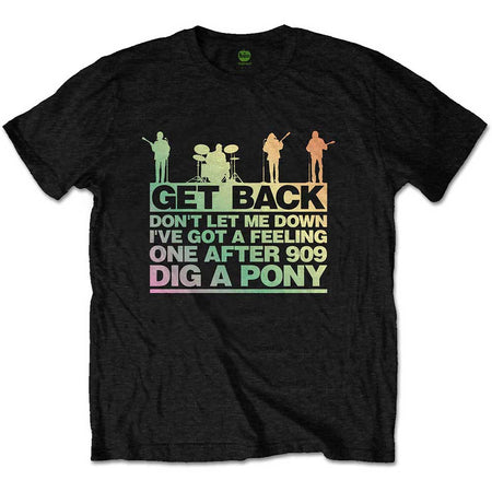The Beatles - Get Back Gradient - Black T-shirt