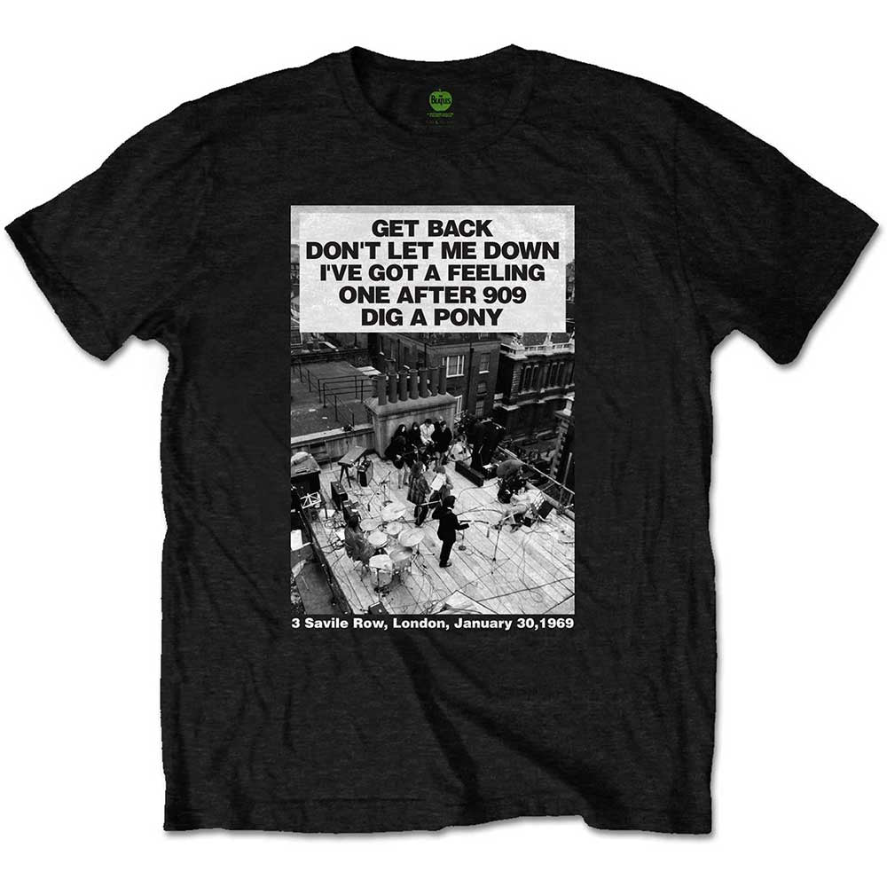 The Beatles - Rooftop Songs - Black T-shirt