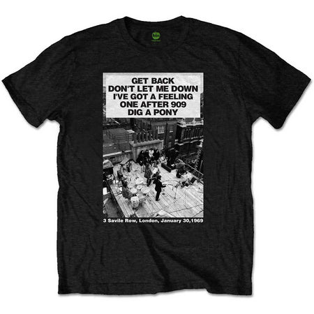 The Beatles - Rooftop Songs - Black T-shirt