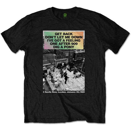 The Beatles - Rooftop Songs Gradient  - Black T-shirt