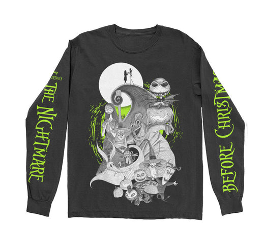 The Nightmare Before Christmas -Characters Green Glow-Longsleeve t-shirt