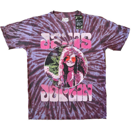 Janis Joplin  - Pink Shades - Purple Dip Dye t-shirt