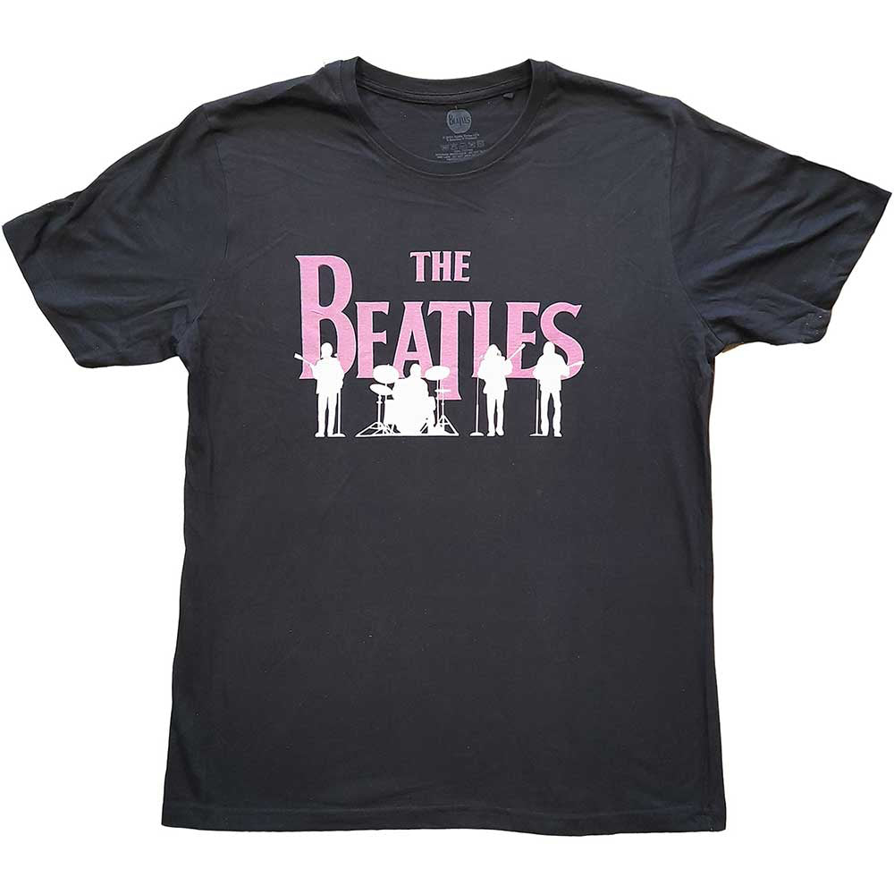 The Beatles -  Band Silhouettes with Puff Print - Black t-shirt