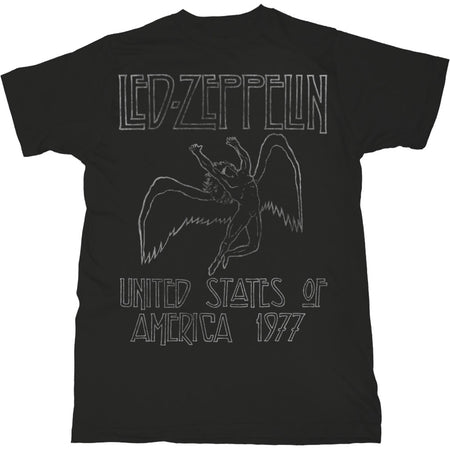 Led Zeppelin - USA 77 - Black  T-shirt