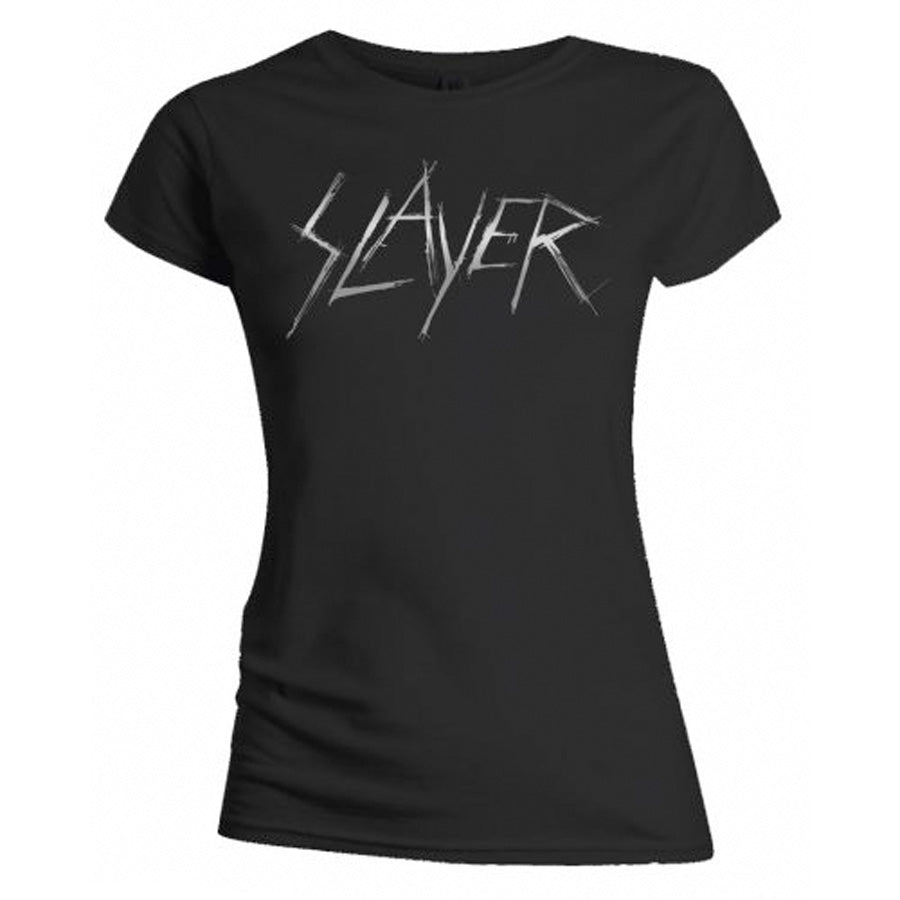 Slayer - Scratchy Logo- Girl's Junior Black T-shirt