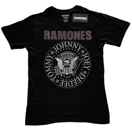 The Ramones -Presidential Seal-Diamante - Black T-shirt
