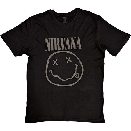 Nirvana - Smiley Hi Build Logo -  Black t-shirt