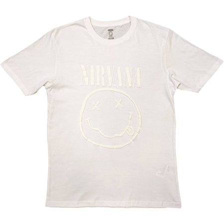 Nirvana - Smiley Hi Build Logo -  White t-shirt