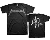 Metallica - 40th Anniversary Songs Logo with Back print - Black t-shirt