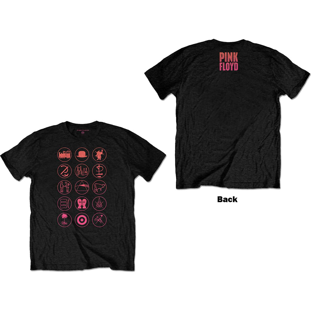 Pink Floyd - Symbols with back print - Black t-shirt