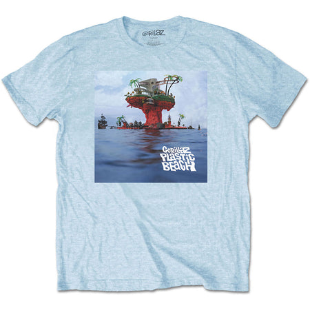 Gorillaz - Plastic Beach - Light Blue t-shirt