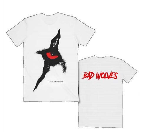 Bad Wolves - Dear Monsters Eye and Logo Back Print - White t-shirt