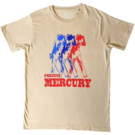 Queen - Freddie Mercury - Multicolor Photo - Sand t-shirt