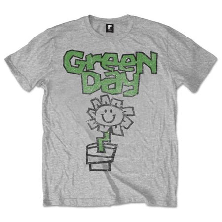 Green Day. - Flower Pot - Grey  T-shirt