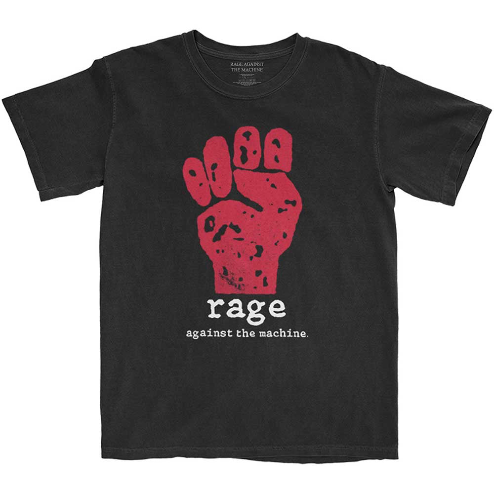 Rage Against The Machine - Red Fist with Backprint - Black t-shirt