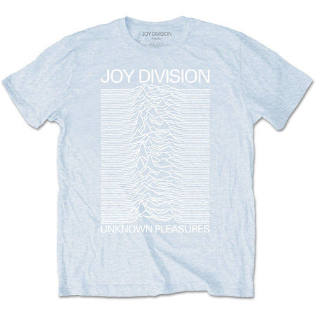Joy Division - Unknown Pleasures-White On Blue -  Blue T-shirt