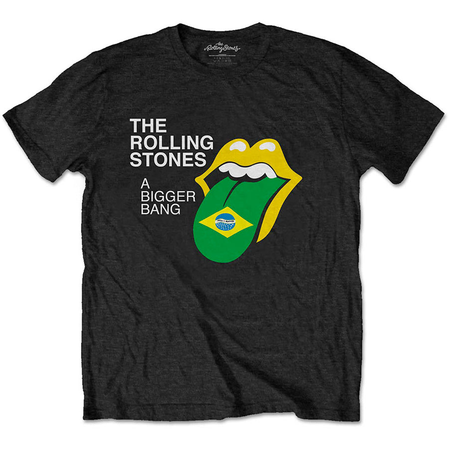 The Rolling Stones - Bigger Bang-Brazil 80 with backprint - Black  t-shirt