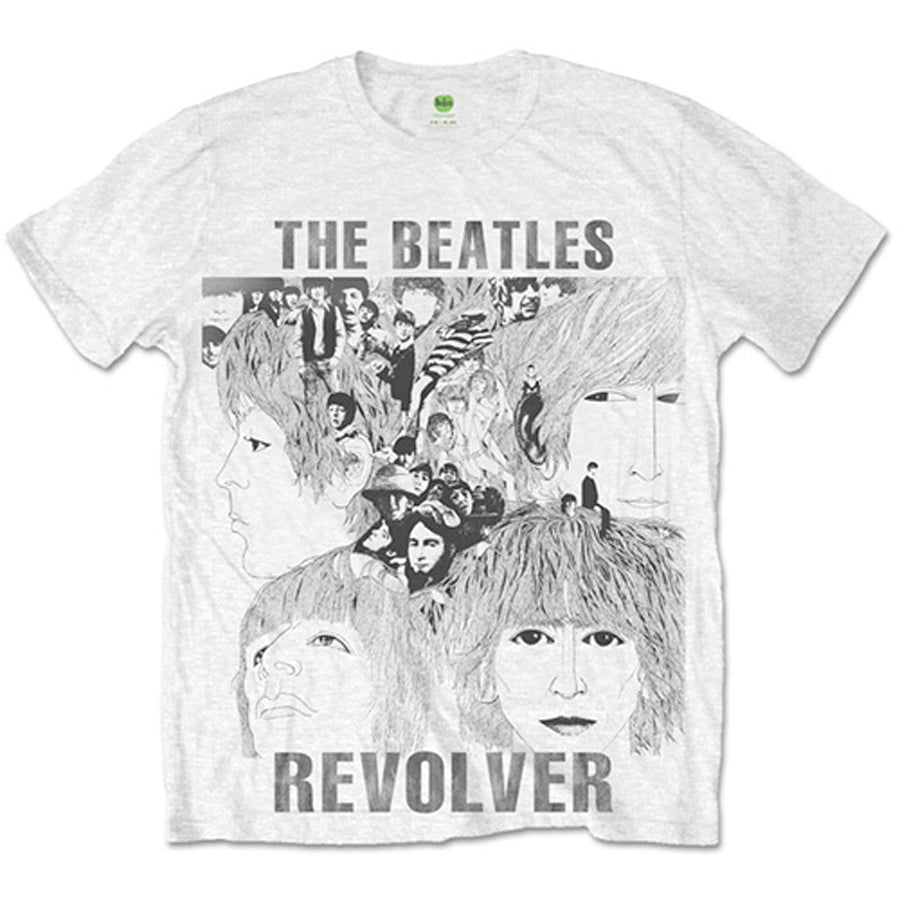The Beatles-Distressed Revolver-Sublimation Print-White T-shirt