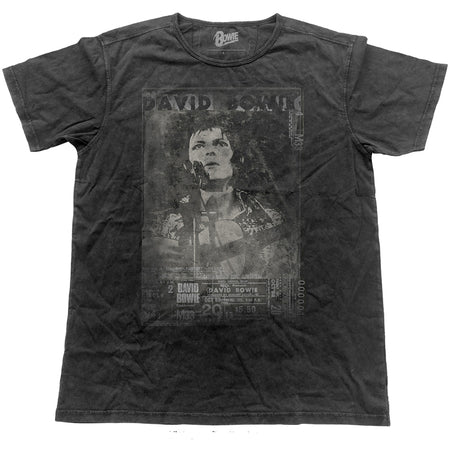 David Bowie - Vintage Live -Black Label Designer Black t-shirt