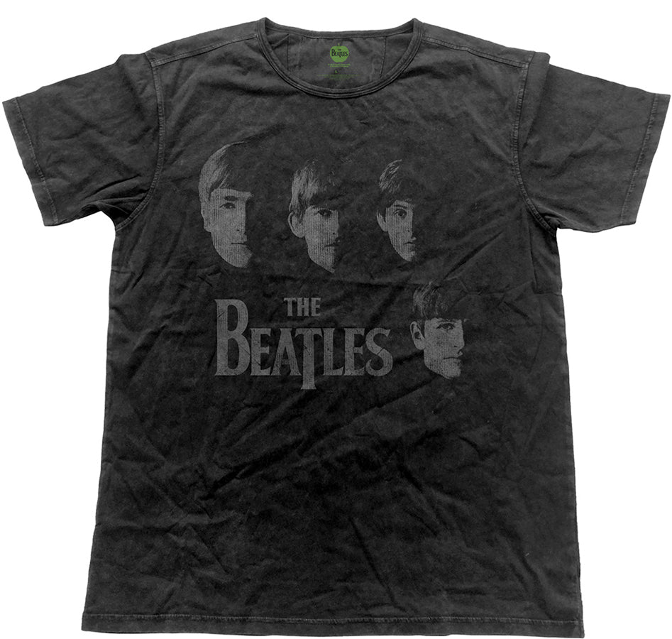 The Beatles - Vintage Faces  - Black Label Designer Black t-shirt