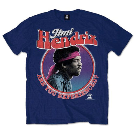 Jimi Hendrix - Are You Experienced-Circle - Navy Blue t-shirt