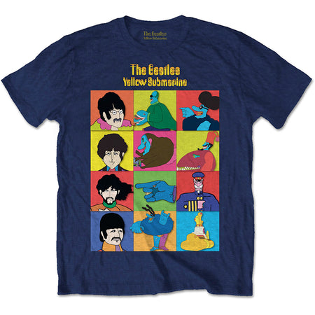The Beatles - Yellow Submarine-Characters - Navy Blue t-shirt