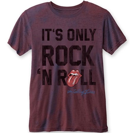 The Rolling Stones-It's Only Rock N Roll- Red  Burnout Fashion  T-shirt