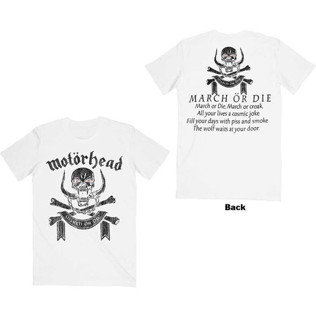 Motorhead - March Or Die with backprint - White t-shirt