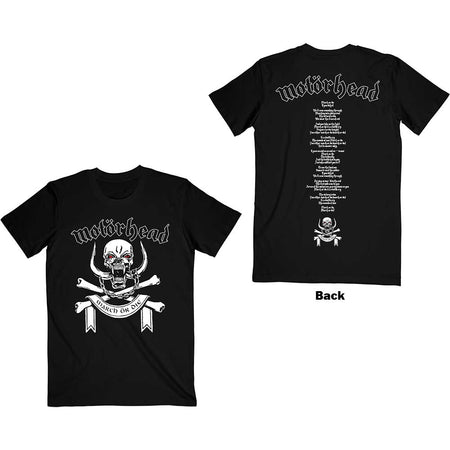 Motorhead - March Or Die with Lyrics backprint - Black t-shirt