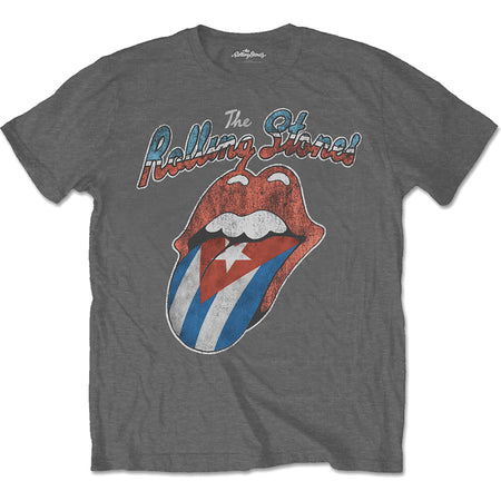The Rolling Stones - Rocks Off Cuba - Charcoal Grey  T-shirt
