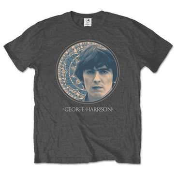 George Harrison - Circular Portrait - Charcoal Grey t-shirt