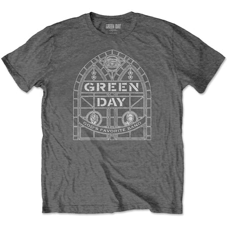 Green Day. - Staind Glass Arch - Charcoal Grey T-shirt