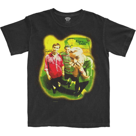 Green Day. - Neon Photo - Black T-shirt
