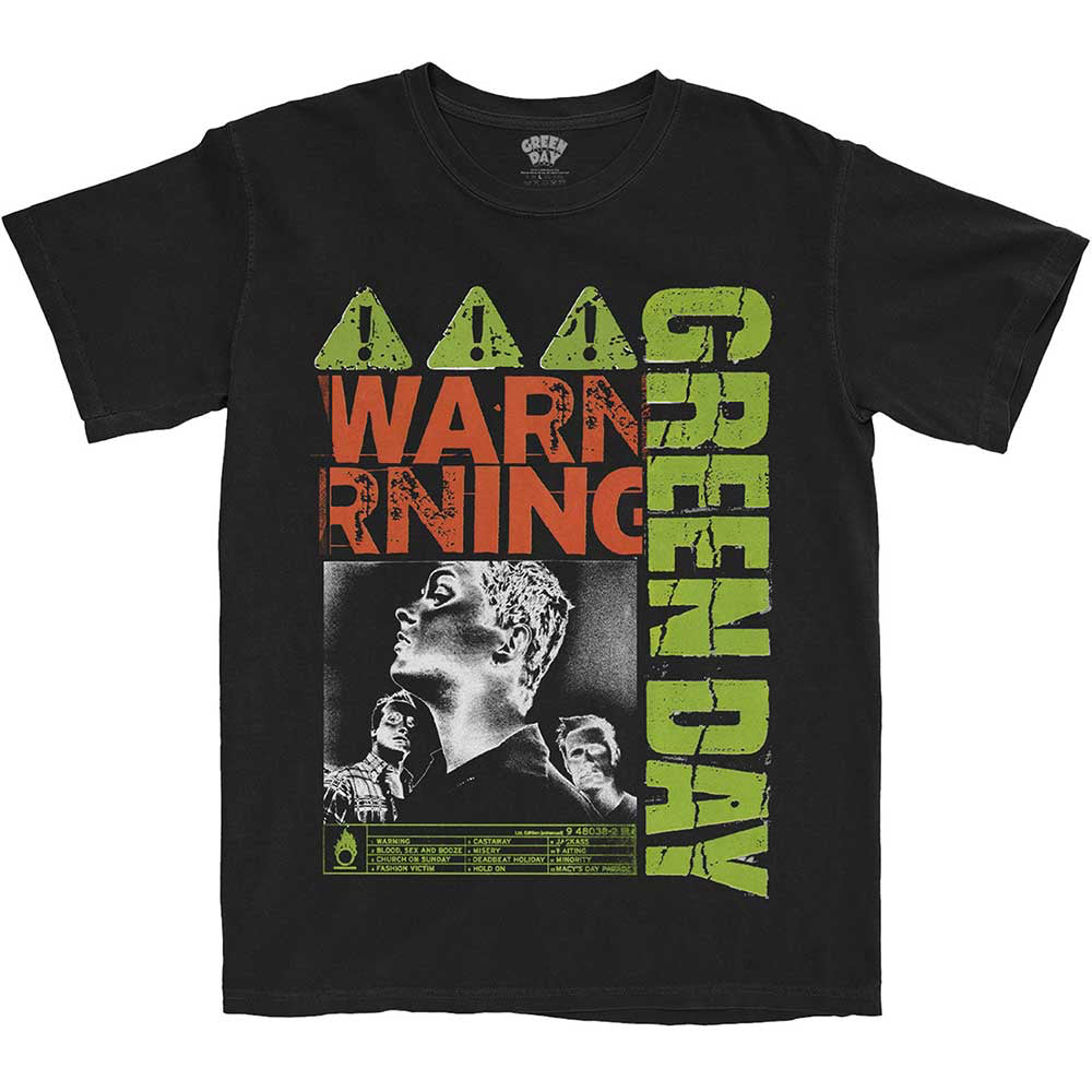 Green Day. - Warning - Black T-shirt