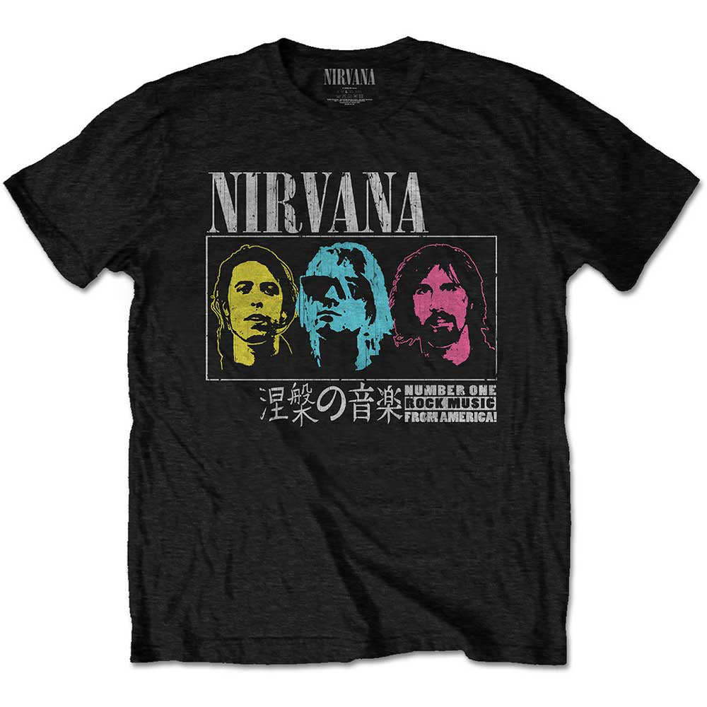 Nirvana - Kurt Cobain - Japan - Black t-shirt – burning airlines