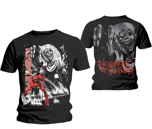 Iron Maiden - Number Of The Beast-Jumbo print wirth back print - Black T-shirt