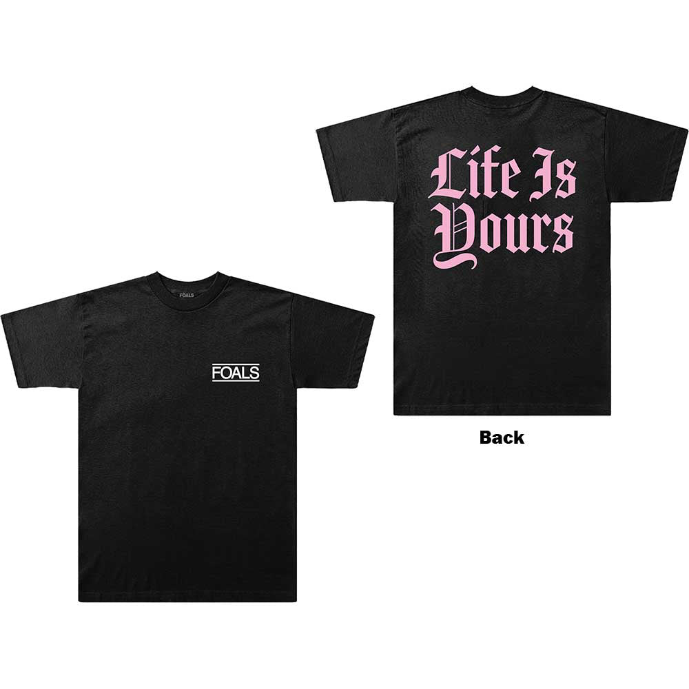 FOALS - Life Is Yours Text with Backprint - Black T-shirt