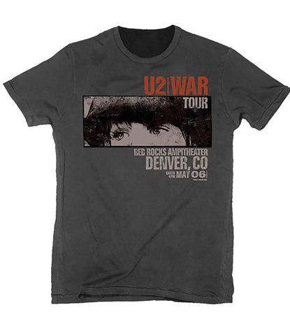 U2 - Red Rocks-War Tour - Vintage  Black T-shirt