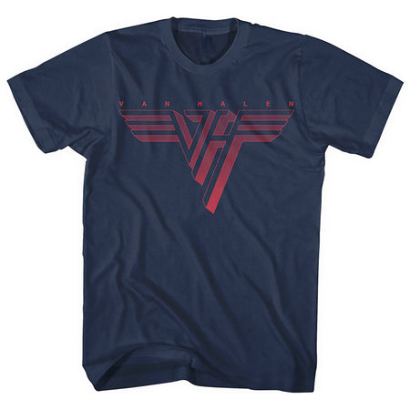 Van Halen - Classic Red Logo - Navy Blue T-shirt