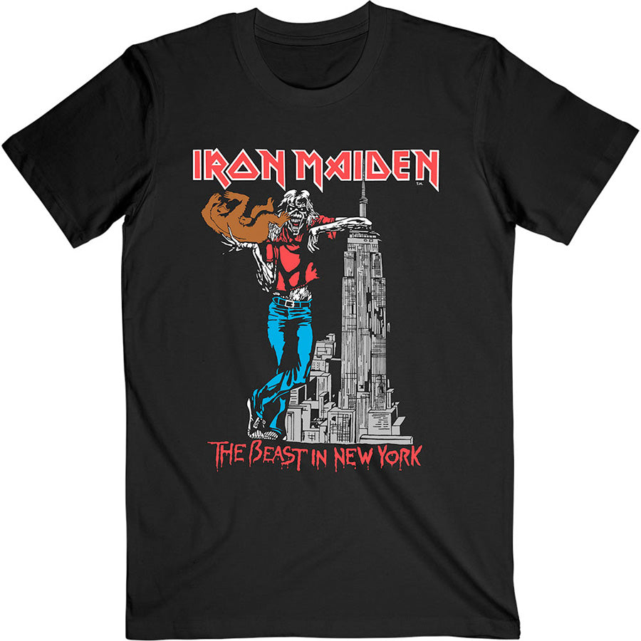 Iron Maiden - The Beast In New York with Backprint  - Black T-shirt