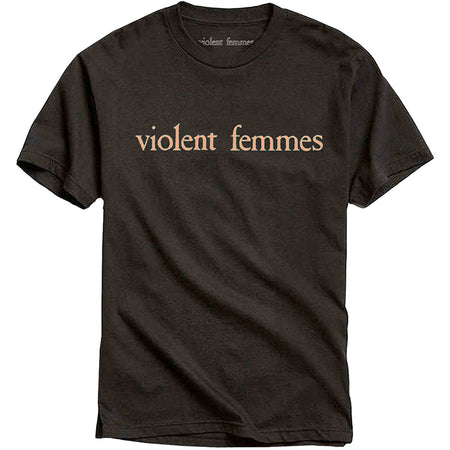 Violent Femmes - Salmon Pink Vintage Logo - Black T-shirt