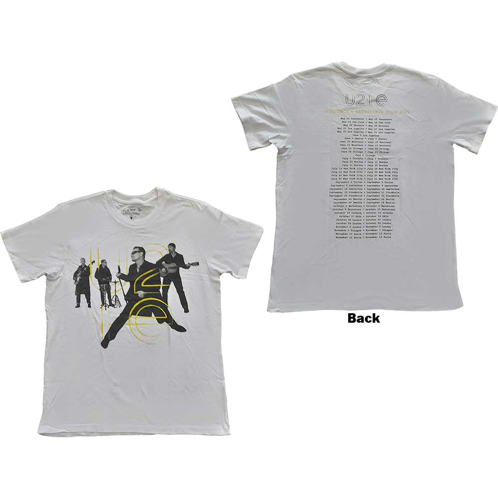U2 - Live Action 2018 Tour w/ backprint-Limited Edition Tour stock - White T-shirt